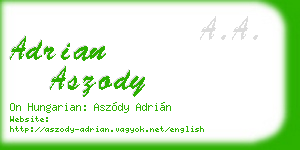 adrian aszody business card