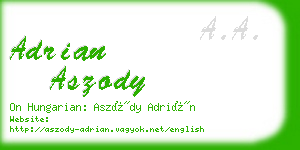 adrian aszody business card